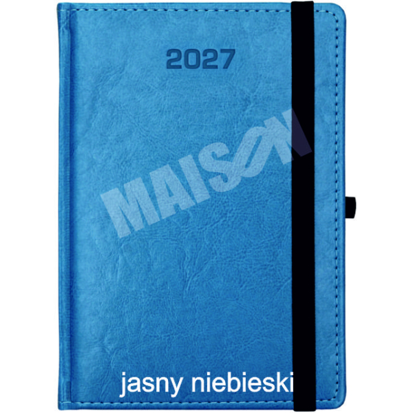 Kalendarz Nebraska zamykana na gumkę dzienny A5 2027 z grawerem